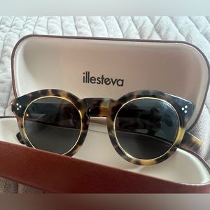Illesteva Leonard 2 Ring Round Brown Tortoiseshell Sunglasses
